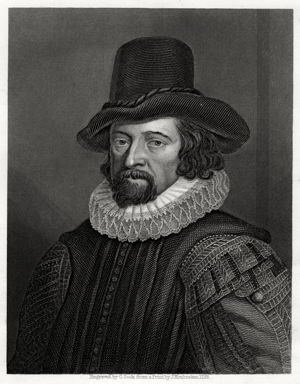 Francis Bacon, visconde de St. Albans, filósofo inglês, cientista e estadista, século XIX de C. Cook