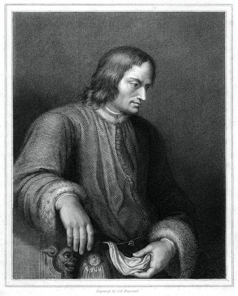 Lorenzo de Medici, estadista italiano e governante da República Florentina, 1833. de C. E. Wagstaff