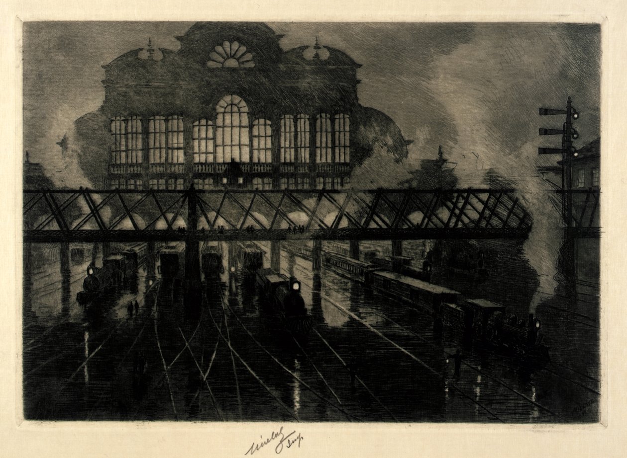 Grand Central Station à noite de C. F. William Mielatz