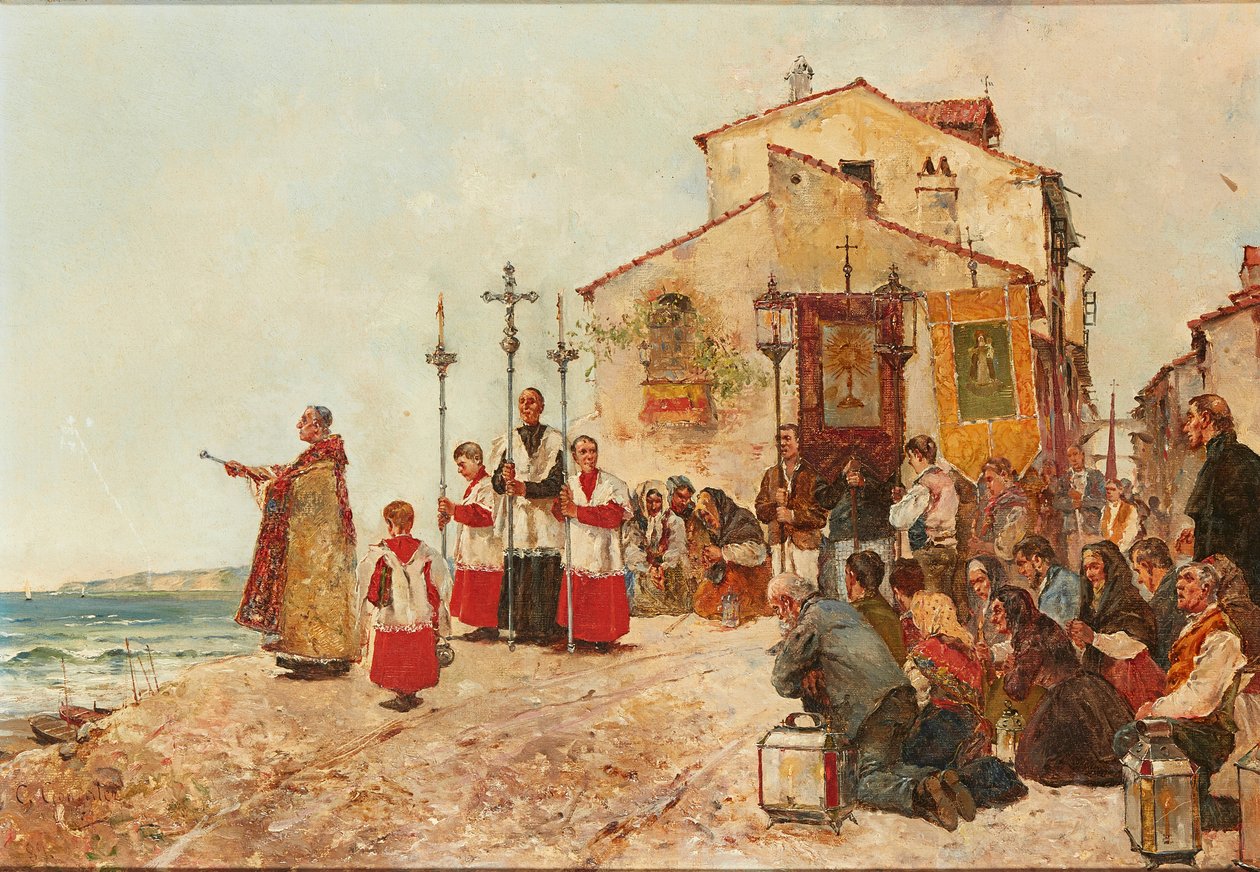 Blessing the Catch ( óleo sobre tela) de C. Gonzalez