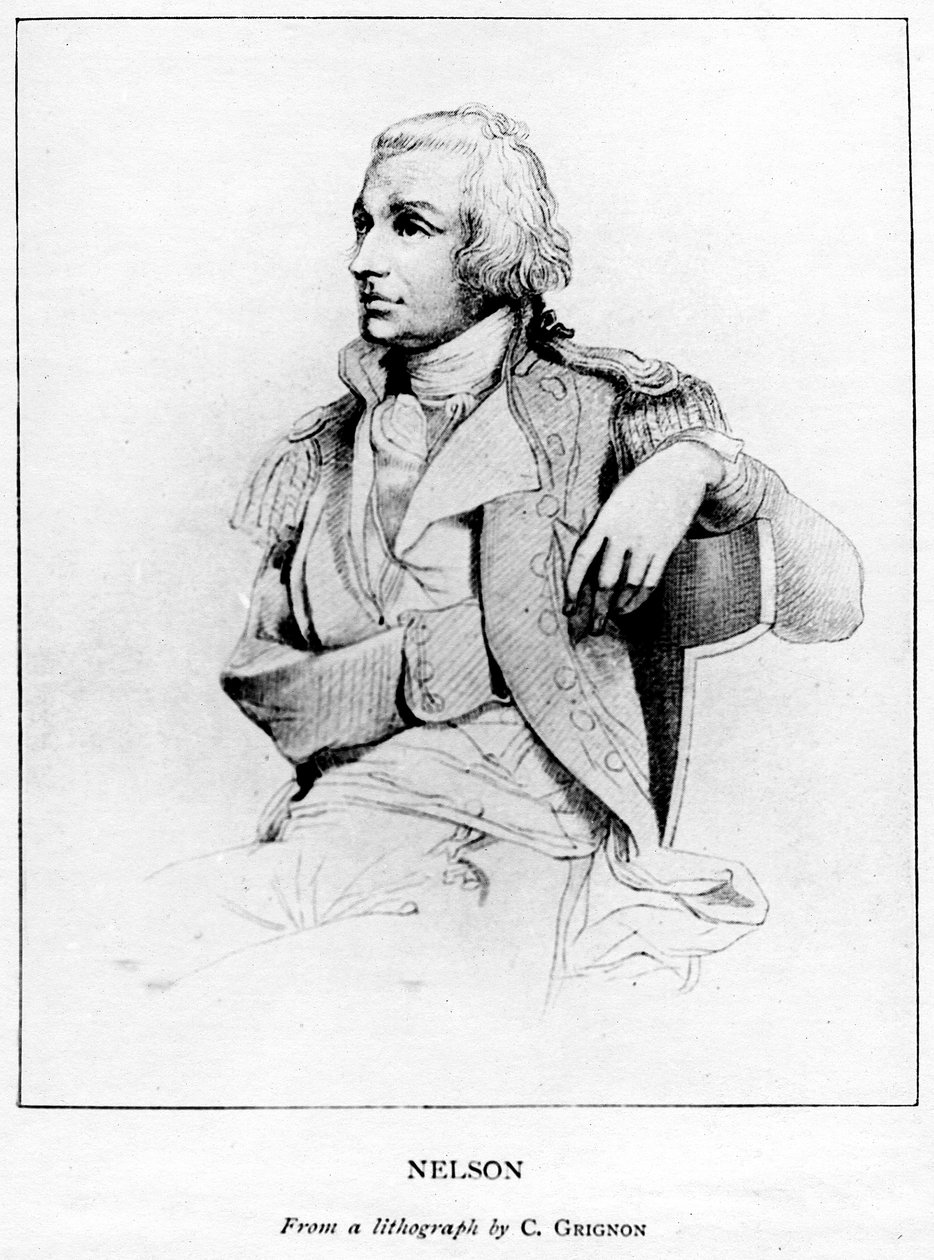 Horatio Nelson, 1º Visconde Nelson, comandante naval inglês, século XIX de C. Grignon