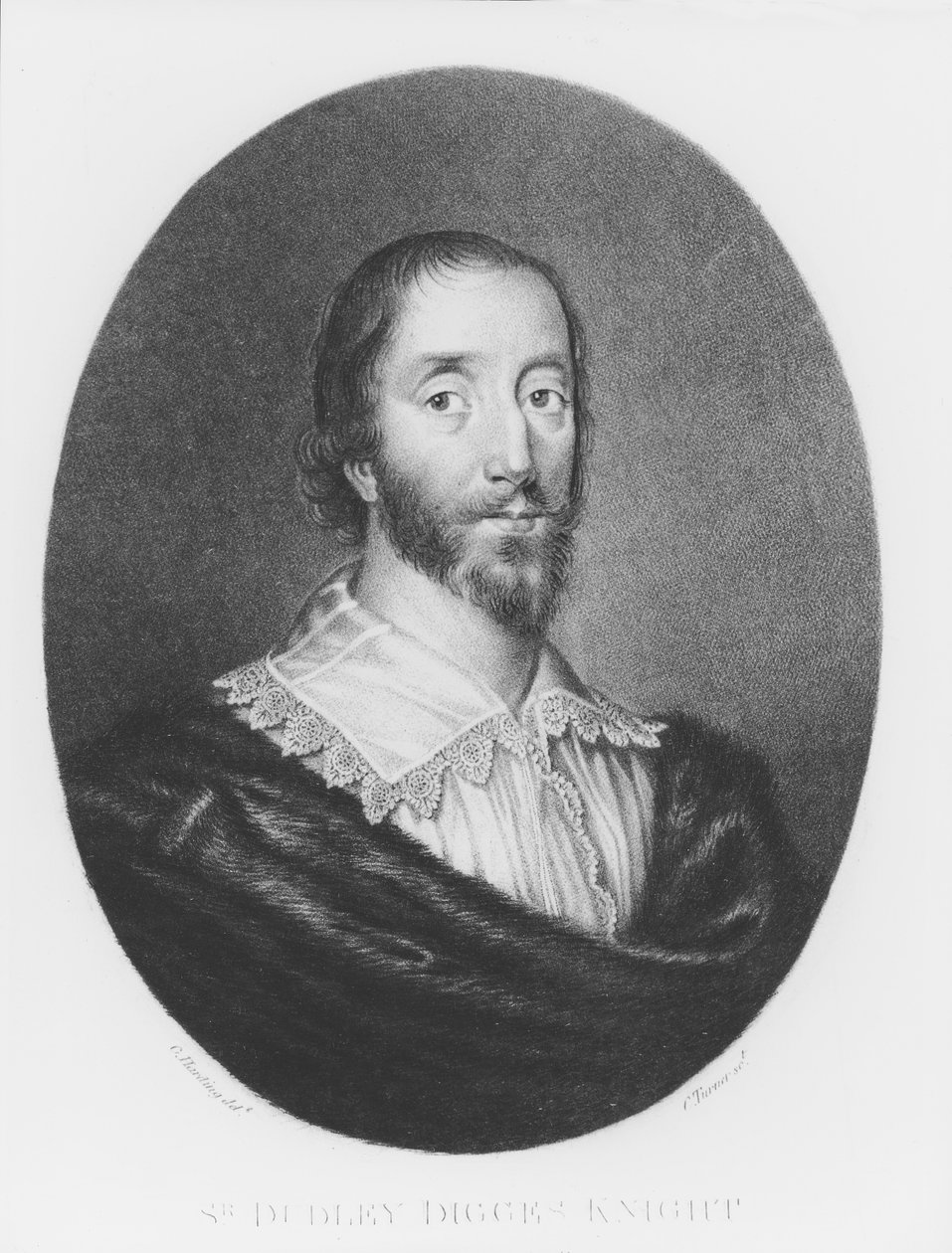 Sir Dudley Digges (1583-1639) ilustração de &39;Retratos de personagens ilustres na história britânica&39;, gravada por Charles Turner (c.1775-1857) (mezzotint) de C. Harding