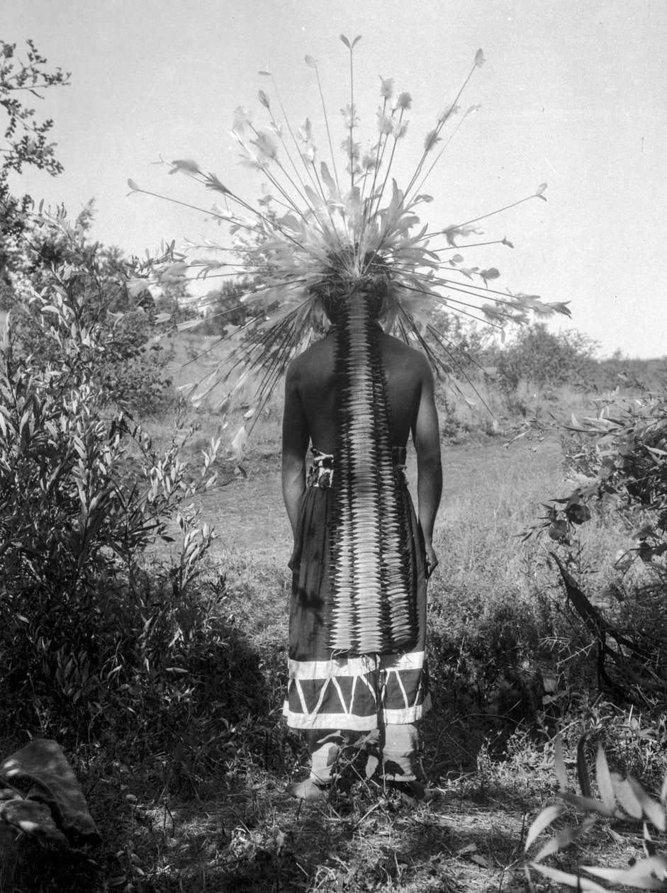 Pessoas nativo-americanas e traje de cerimónia tribal, Califórnia de C. Hart Merriam
