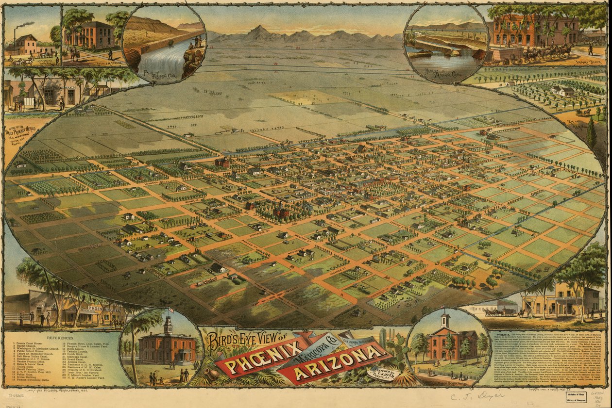 Vista aérea de Phoenix, Maricopa Co., Arizona. de C. J.; Byrnes Dyer