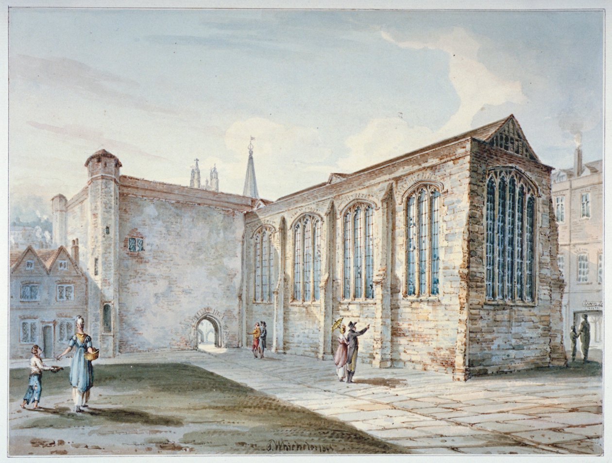 Holy Trinity Chapel, Leadenhall Street, conhecida como Leadenhall Chapel, City of London, 1805.             de C John M Whichelo
