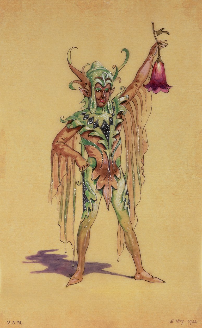 Robin Goodfellow, o Puck, figurino para Sonho de Uma Noite de Verão, produzido por R Courtneidge no Princes Theatre, em Manchester de C. Wilhelm