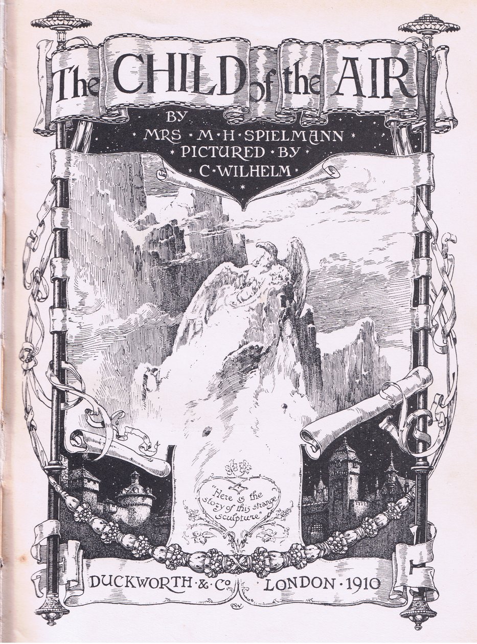 Desenho da página de título, de The Child of the Air pub.by Duckworth de C. Wilhelm