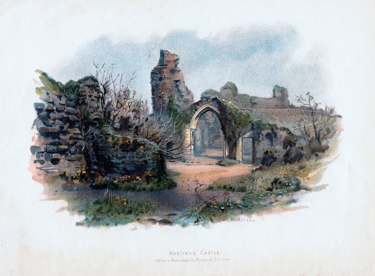 Castelo de Hastings, Sussex, 1895 de C. Wilkinson