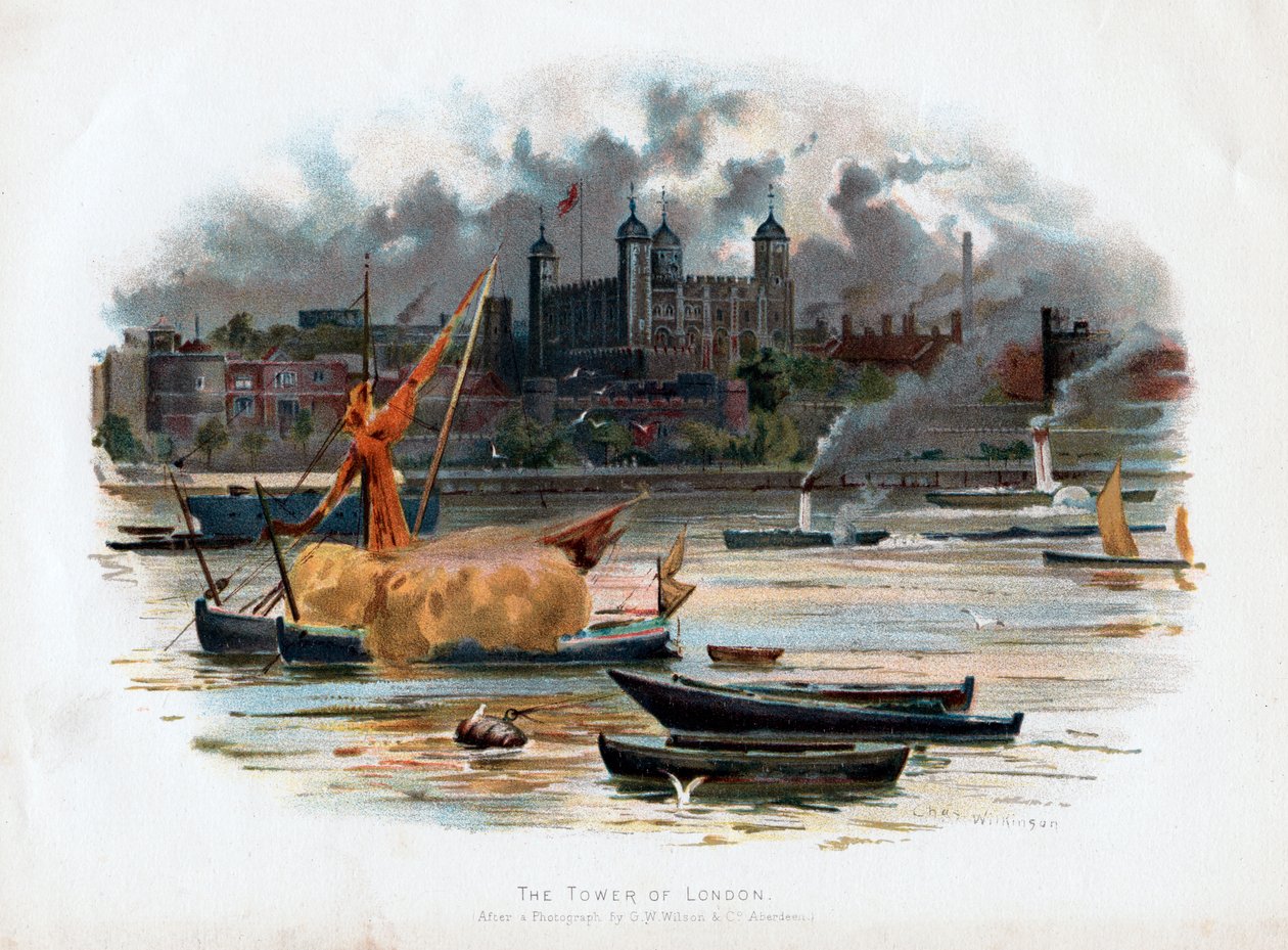 A torre de Londres, Inglaterra, 1895 de C. Wilkinson