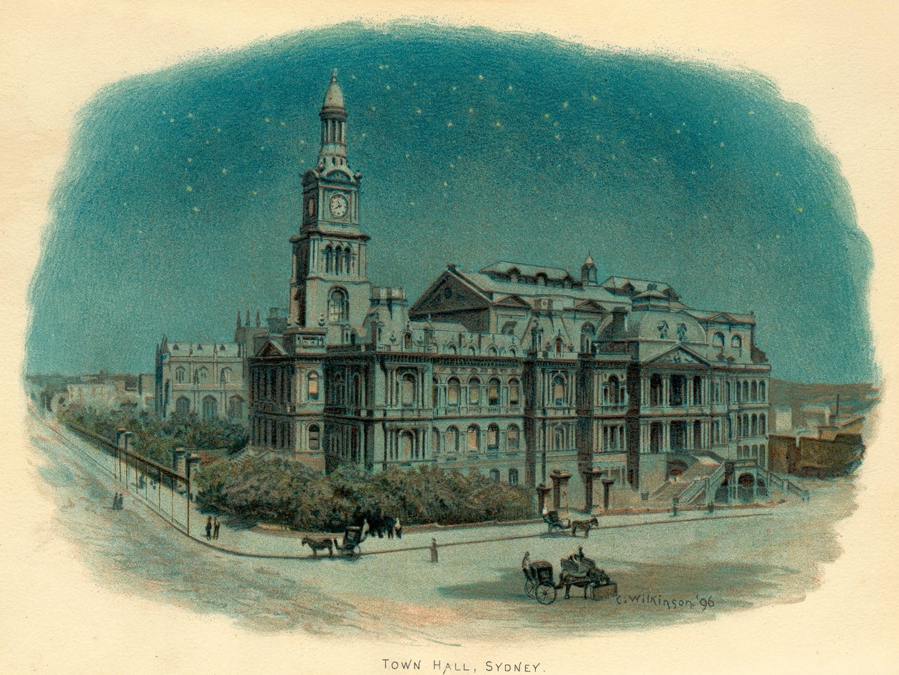 Câmara Municipal, Sydney, Nova Gales do Sul, Austrália, 1896. de C. Wilkinson