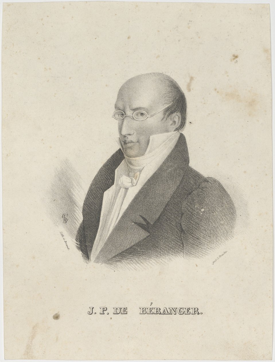 Retrato de Pierre-Jean de Béranger 1780-1857. de Cäcilie Brandt