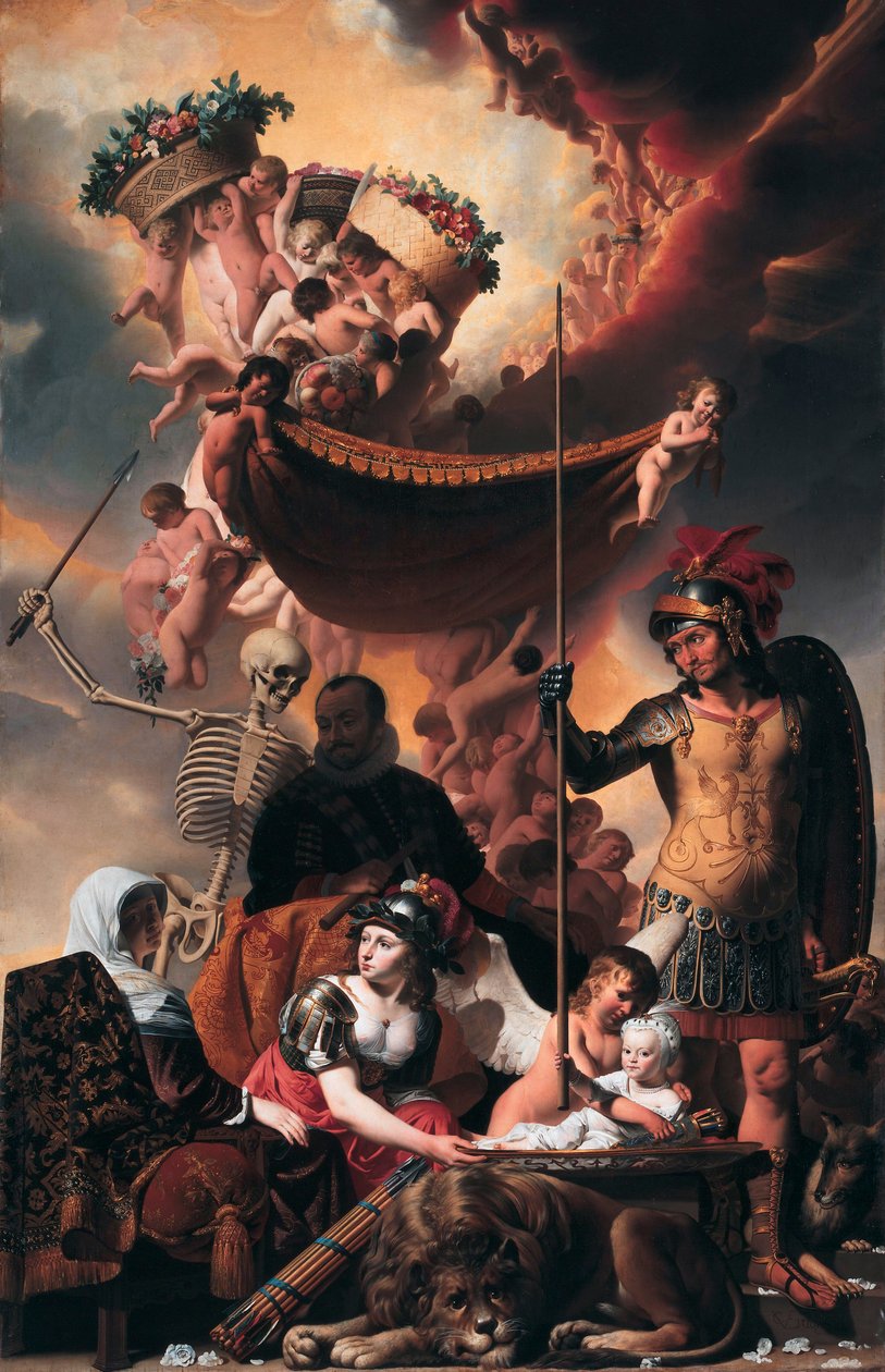 Alegoria do nascimento de Frederico Henrique de Orange-Nassau de Caesar van Everdingen