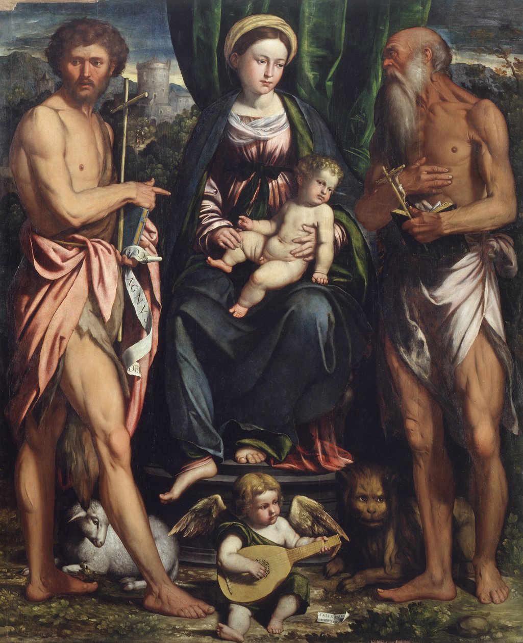 Madonna e criança com São João Batista e São Jerônimo de Callisto Piazza