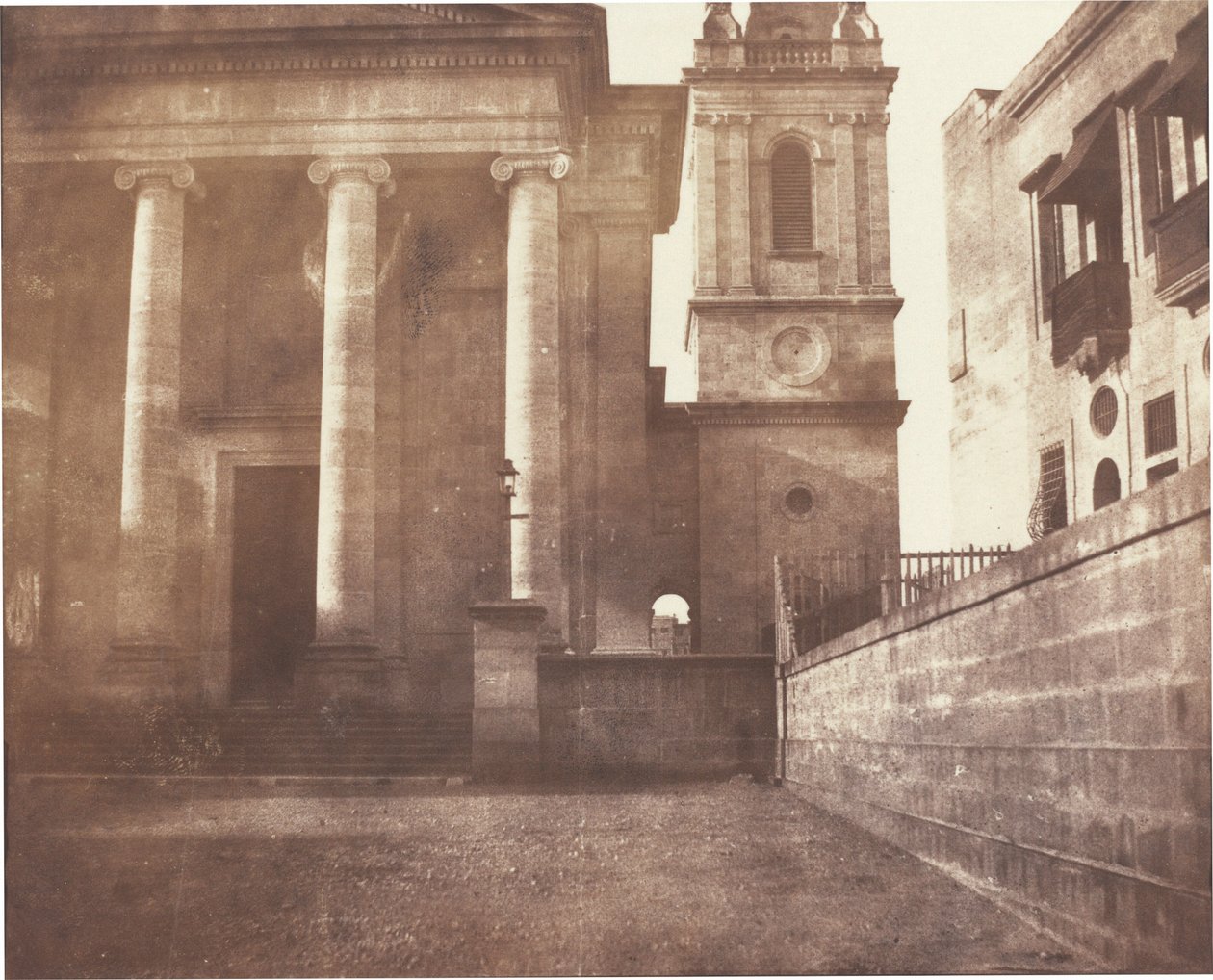 Catedral de São Paulo, Valeta, Malta, com torre sineira, 1846 (foto) de Calvert Richard Jones