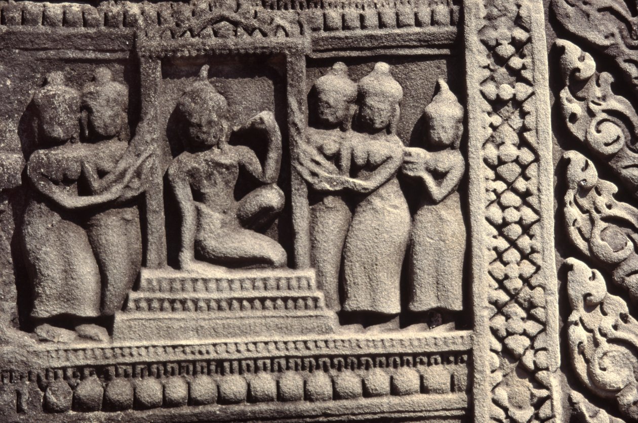 Escultura em pedra de Cambodian School