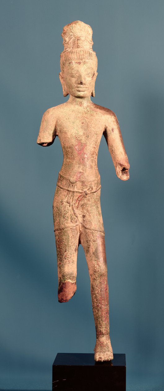 Buda Maitreya, figura pré-Khmer, início do século 8 (bronze) de Cambodian School