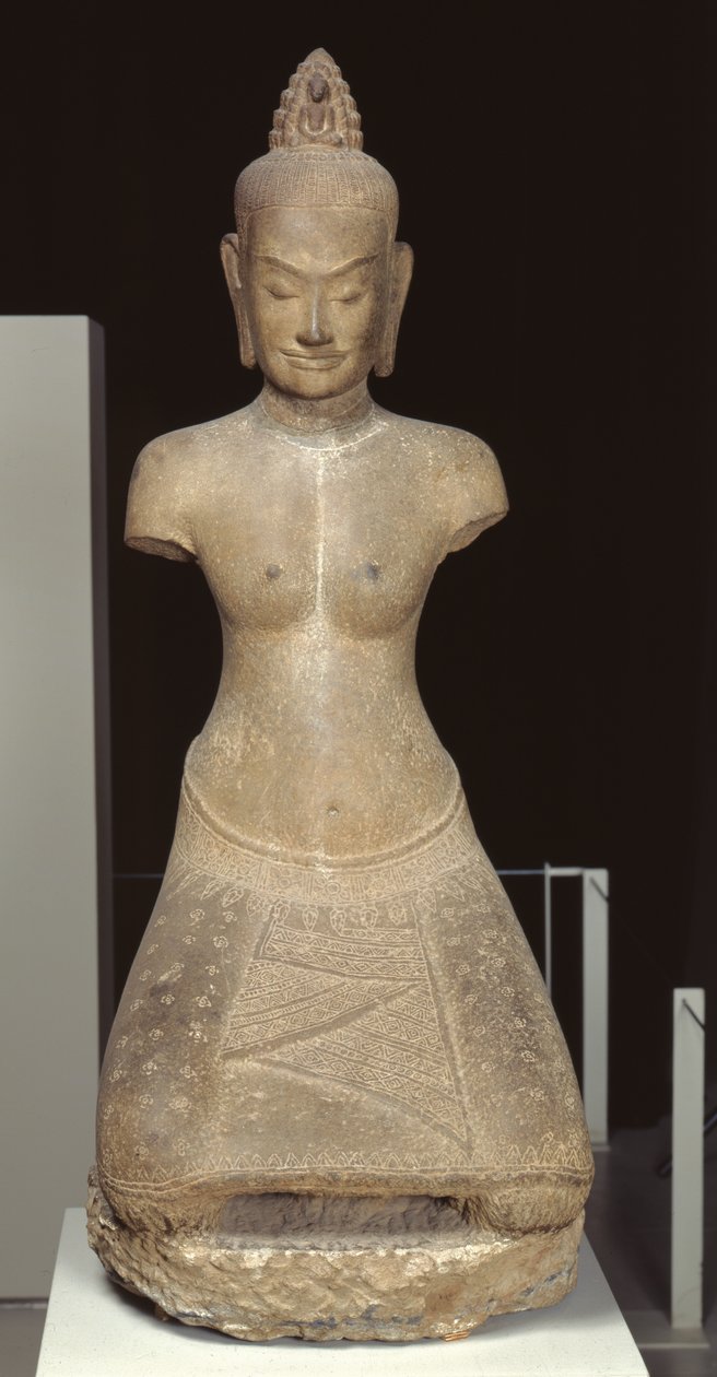 Estátua de Jayarajadevi sob o disfarce da divindade budista Tara ou Prajnaparamita (arenito) de Cambodian School