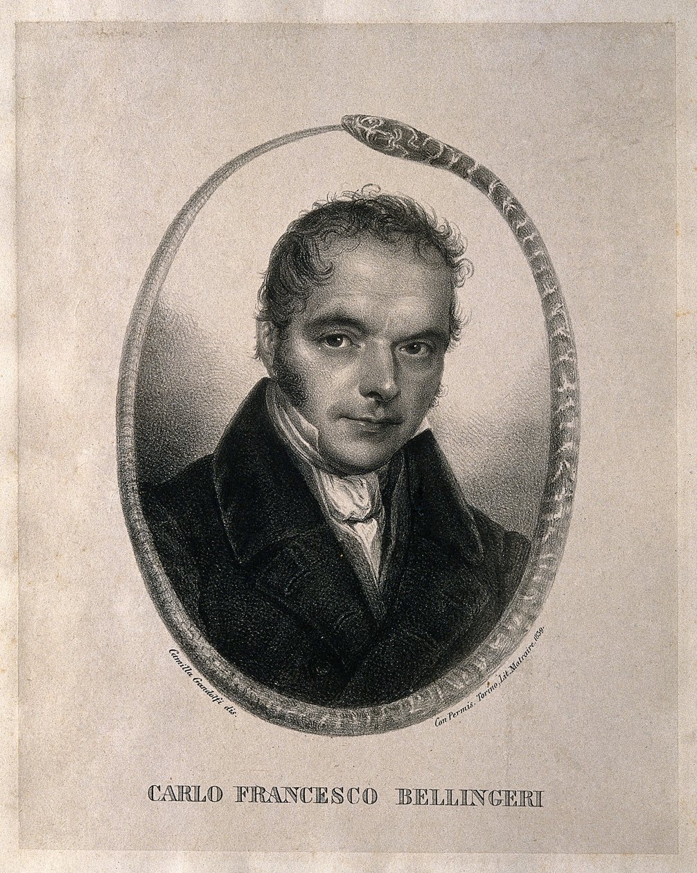 Carlo Francesco Bellingeri. Litografia segundo Camilla Gandolfi, 1839. Biografia em italiano de Camilla Guiscardi