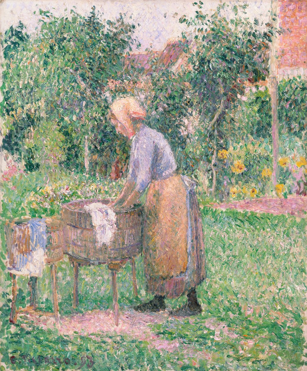 A Washerwoman na Éragny de Camille Jacob Pissarro