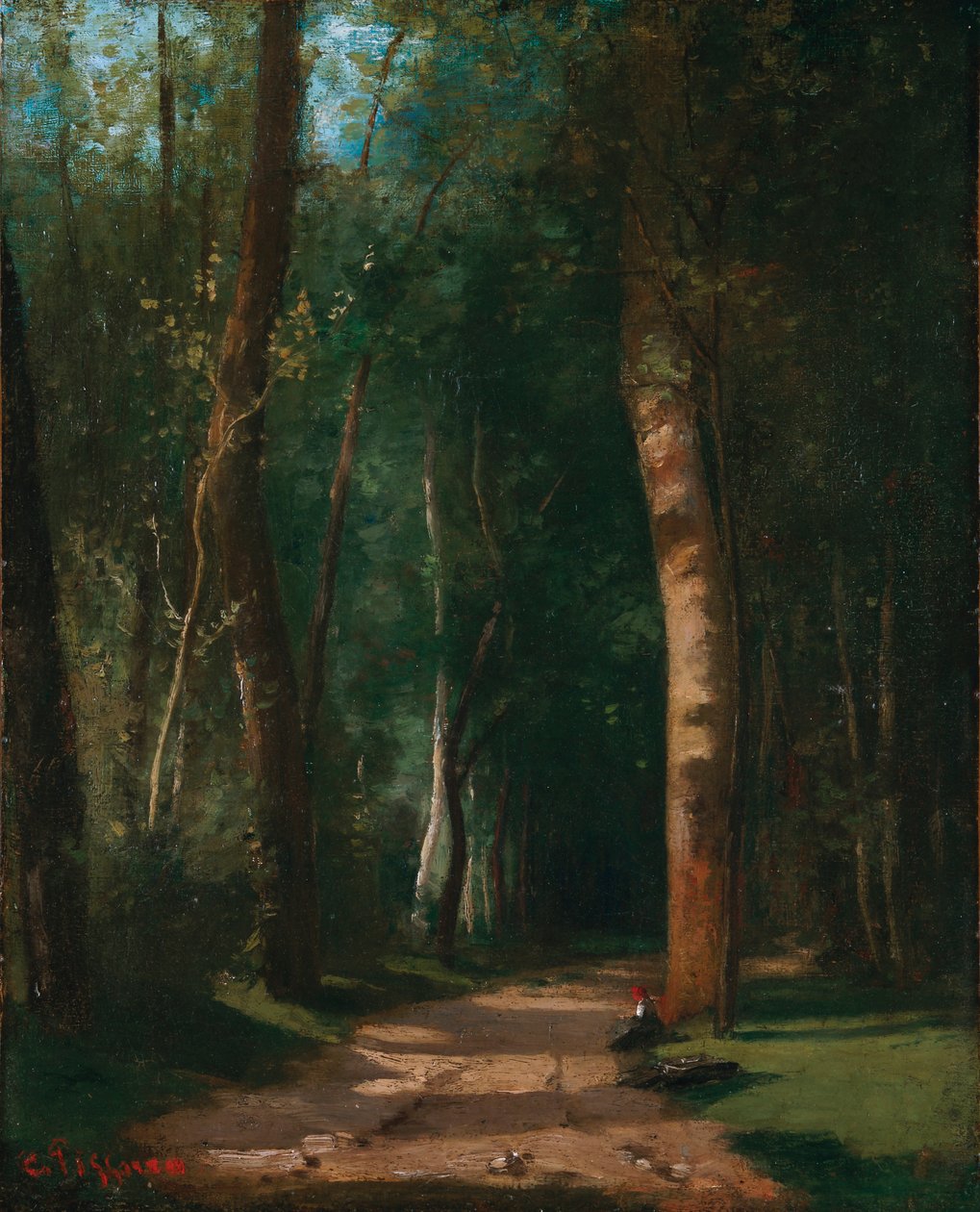 Beco em uma floresta de Camille Jacob Pissarro