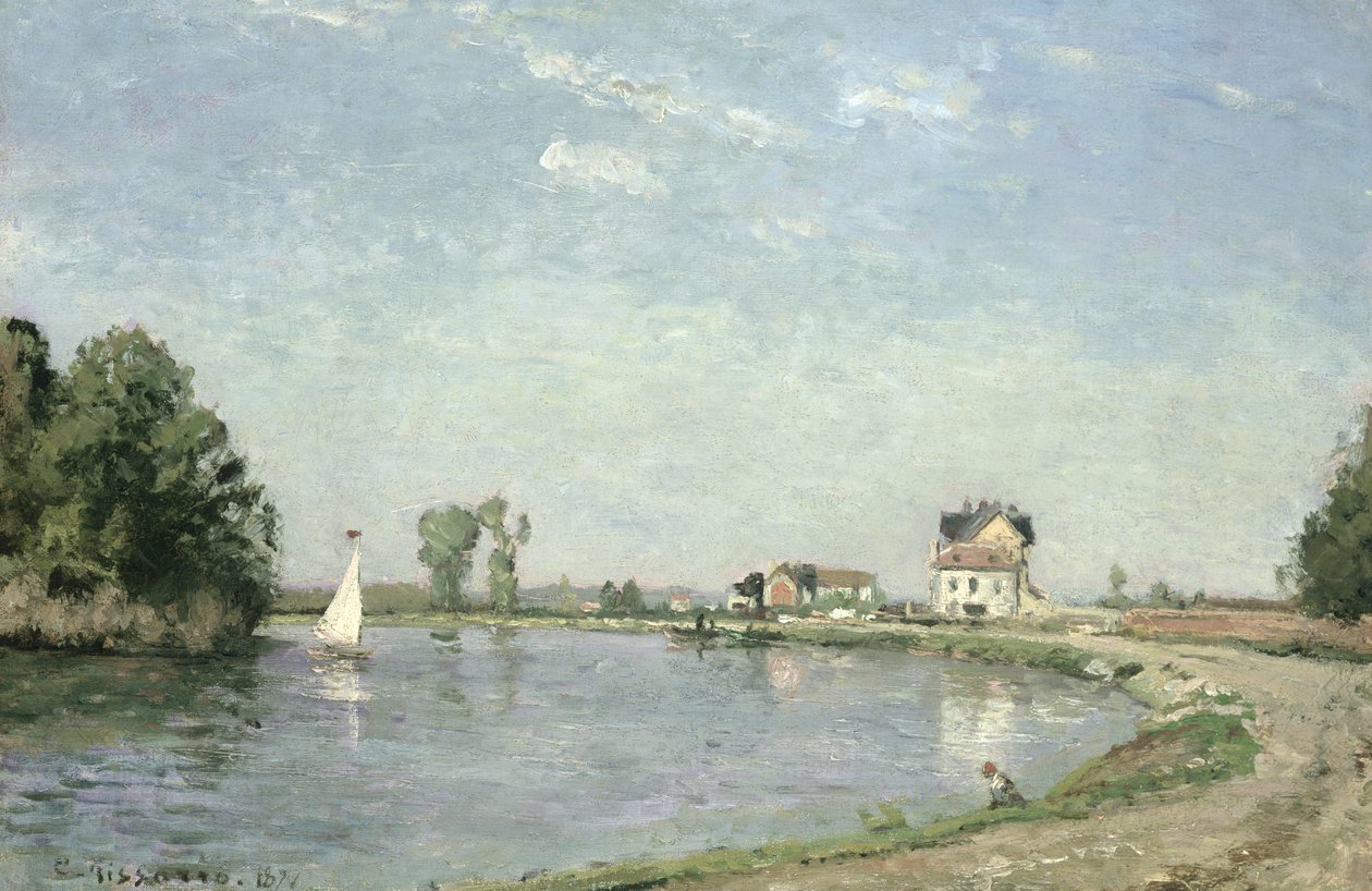 À beira do rio, 1871 de Camille Jacob Pissarro