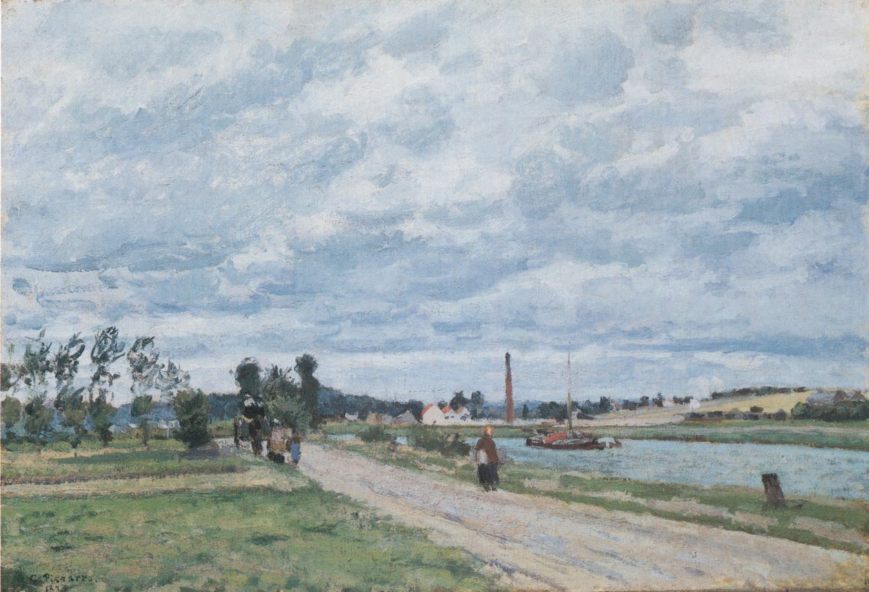Bancos do Oise, Pontoise de Camille Jacob Pissarro
