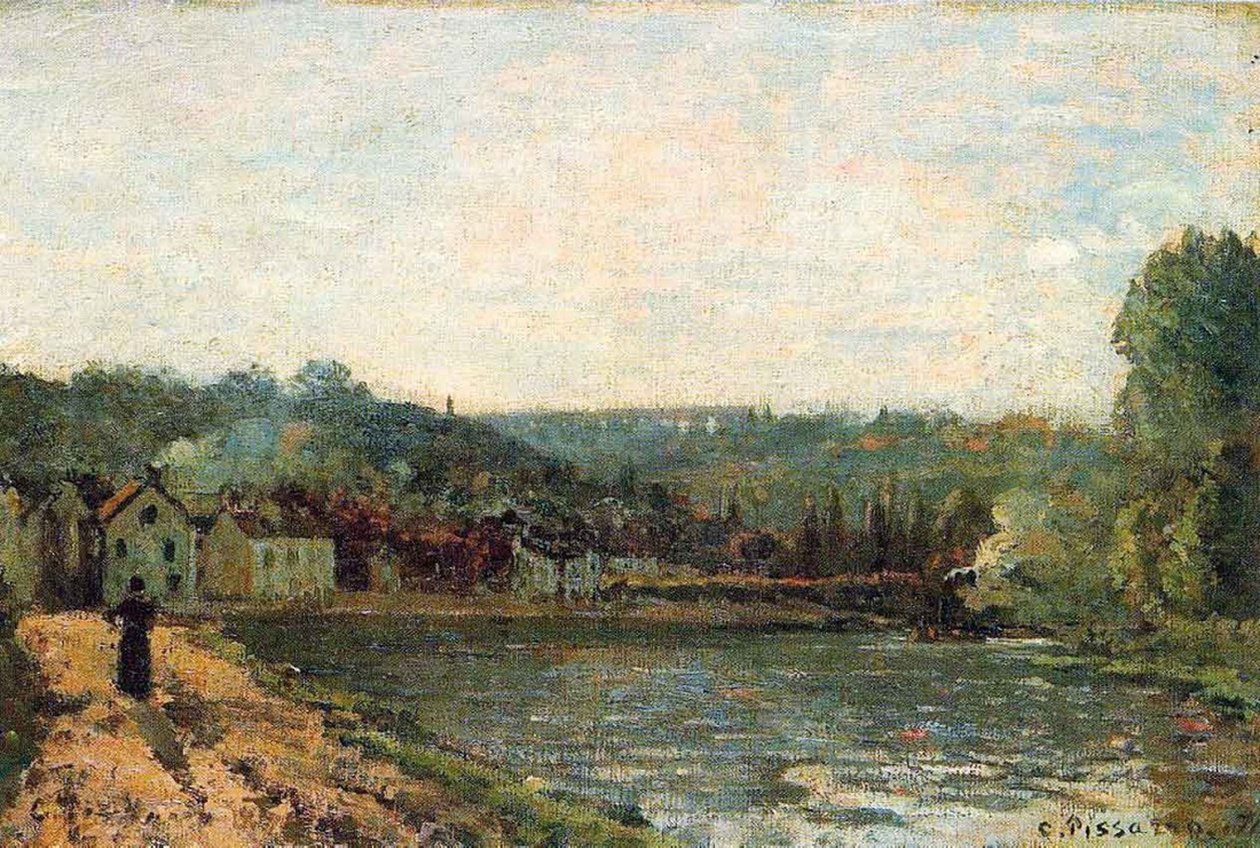Bancos do Sena em Bougival de Camille Jacob Pissarro