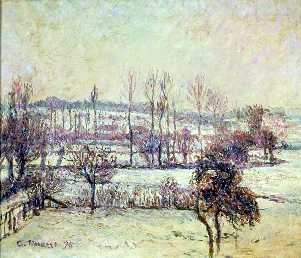 Efeito de neve em Eragny de Camille Jacob Pissarro