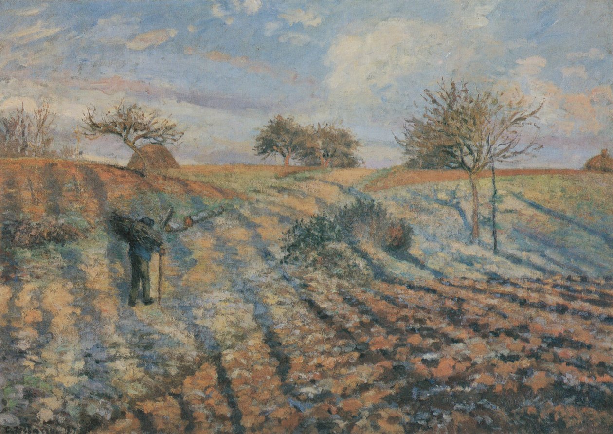 Geada branca, velha estrada Ennery, Pontoise de Camille Jacob Pissarro