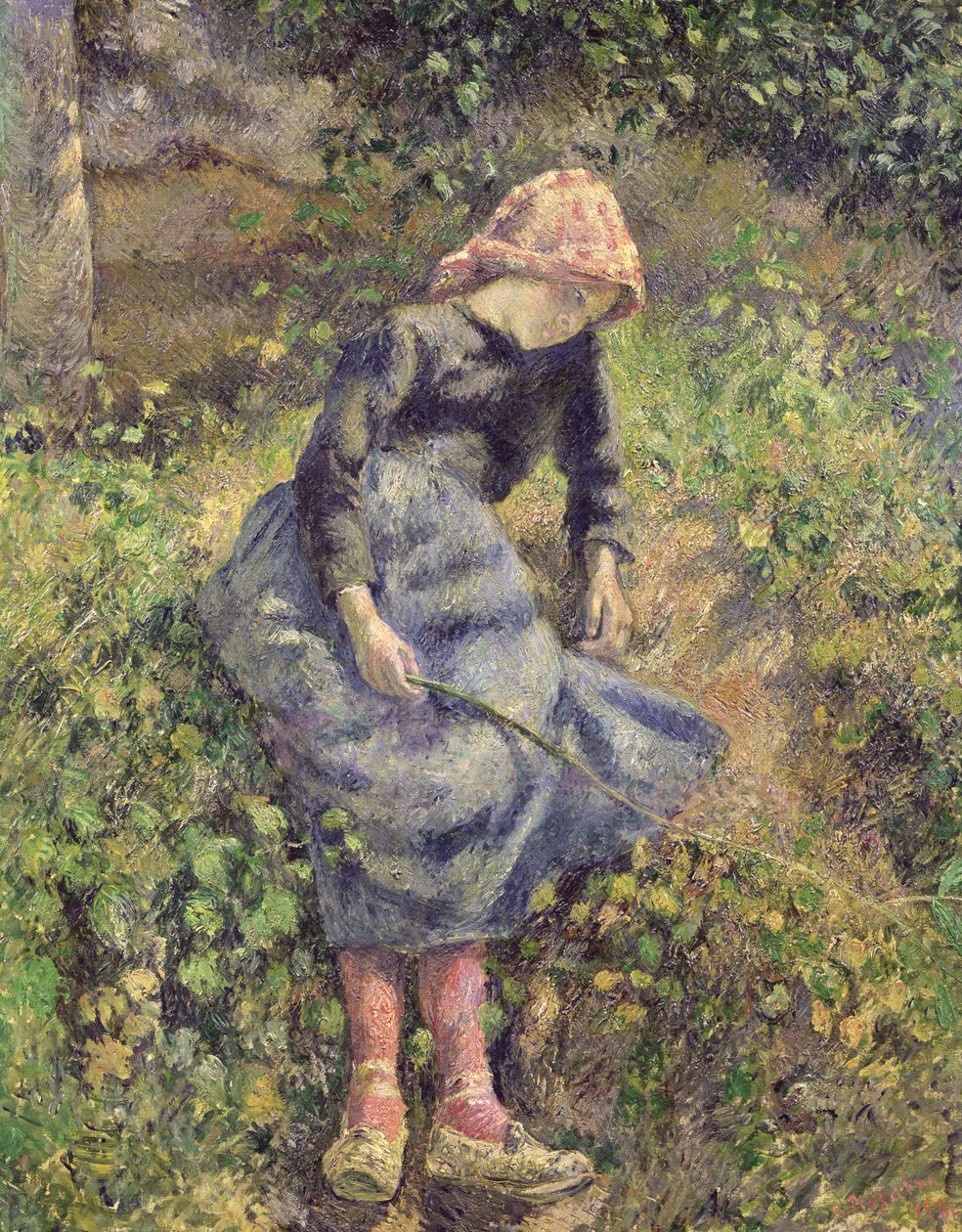 Menina com um pau, 1881 de Camille Jacob Pissarro