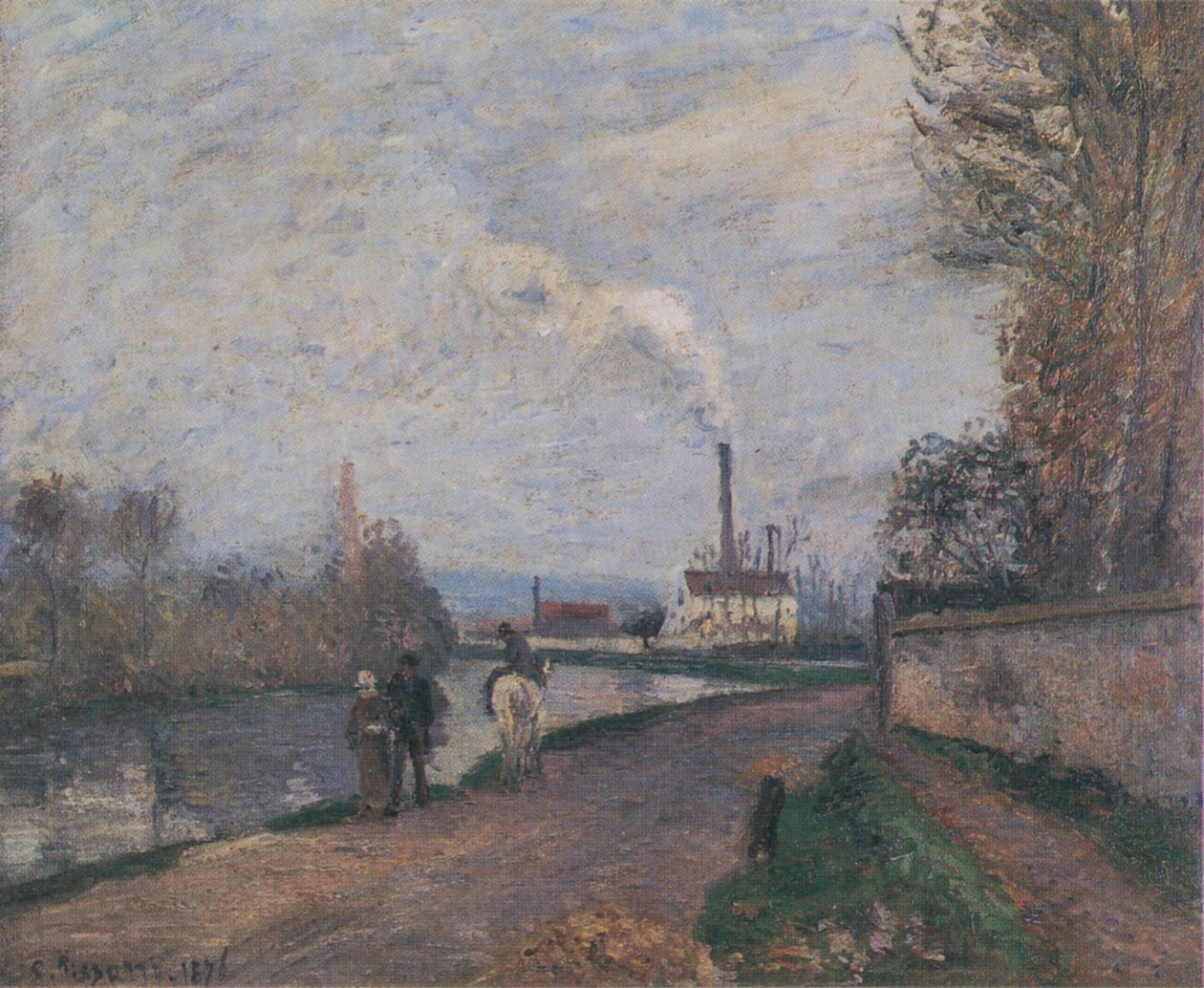 L&39;Oise em Pontoise temp grey de Camille Jacob Pissarro