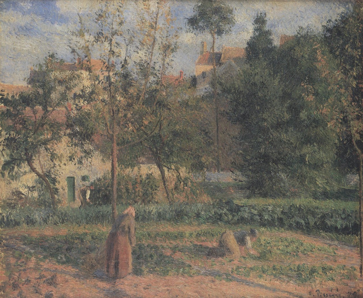 A horta em L&39;Hermitage de Camille Jacob Pissarro