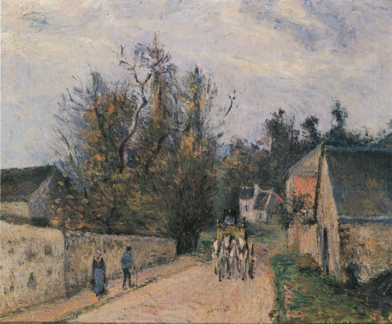 A estrada Ennery para L&39;Hermitage, Pontoise de Camille Jacob Pissarro