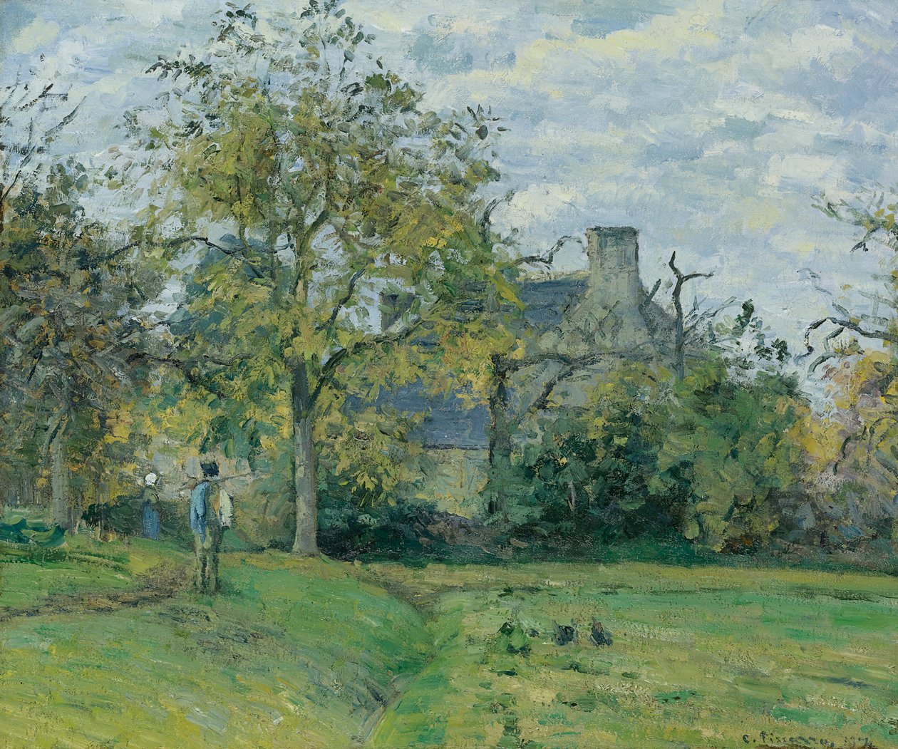 A casa piet em Montfoucault de Camille Jacob Pissarro