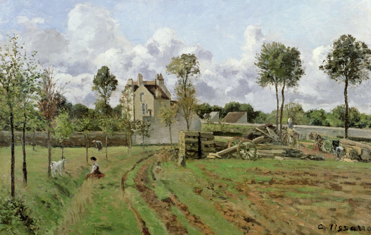 Paisagem, Louveciennes, c.1872 de Camille Jacob Pissarro