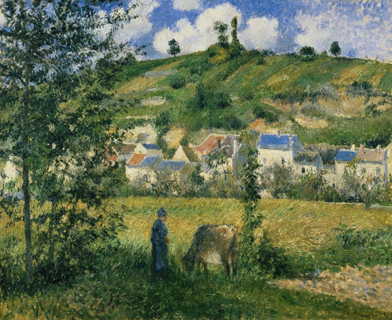 Paisagem em Chaponval, 1880 de Camille Jacob Pissarro