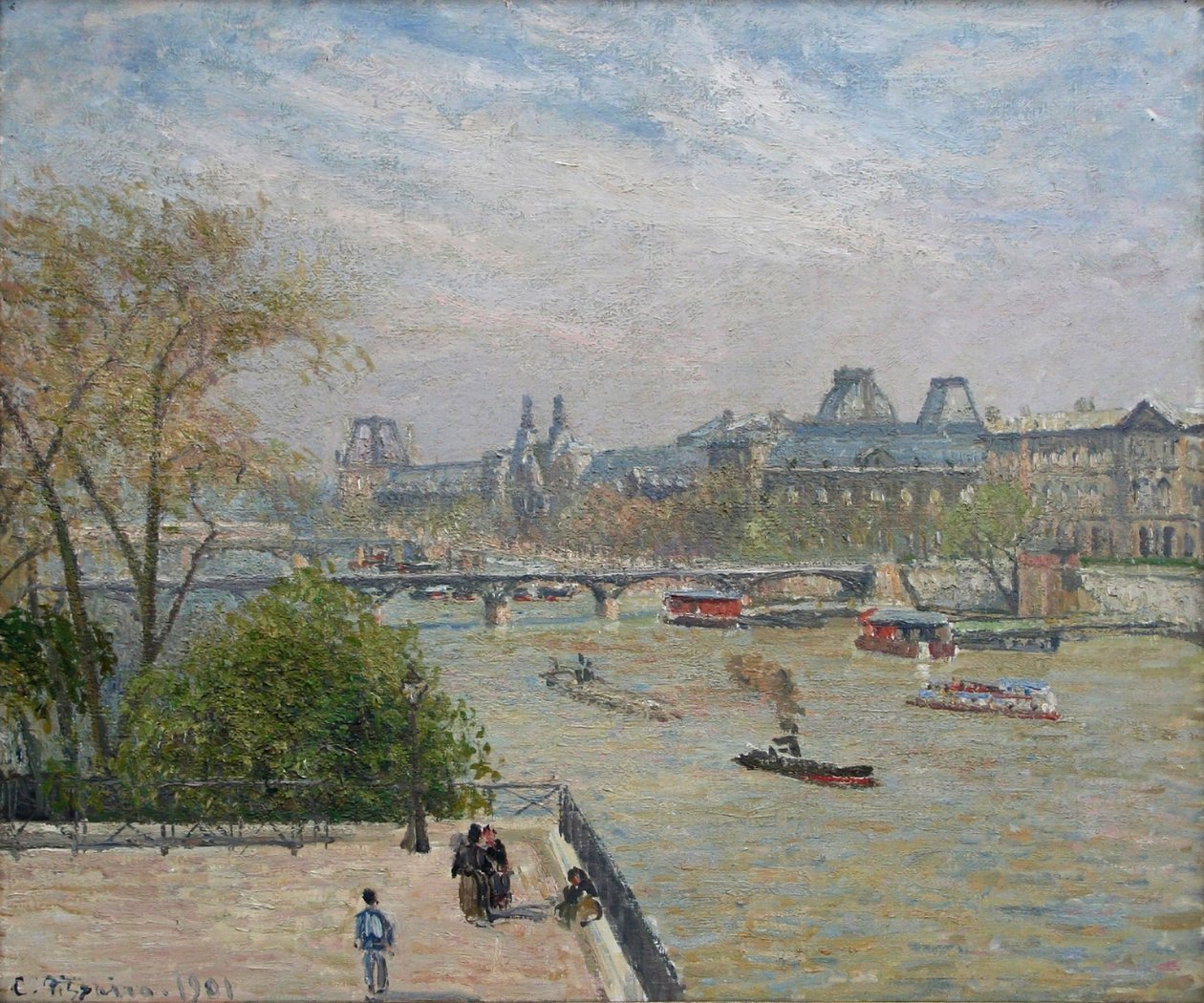 O Louvre, a primavera de Camille Jacob Pissarro