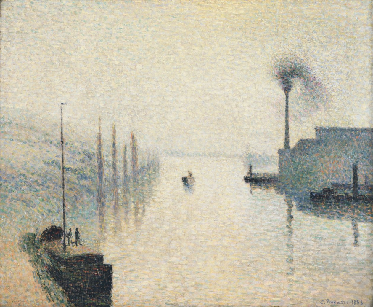 La lacroix, rouen (o efeito do nevoeiro) de Camille Jacob Pissarro