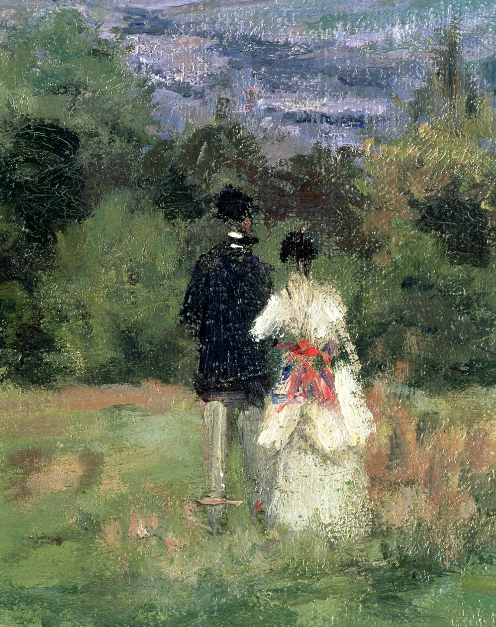 Louveciennes, detalhe de amantes de Camille Jacob Pissarro