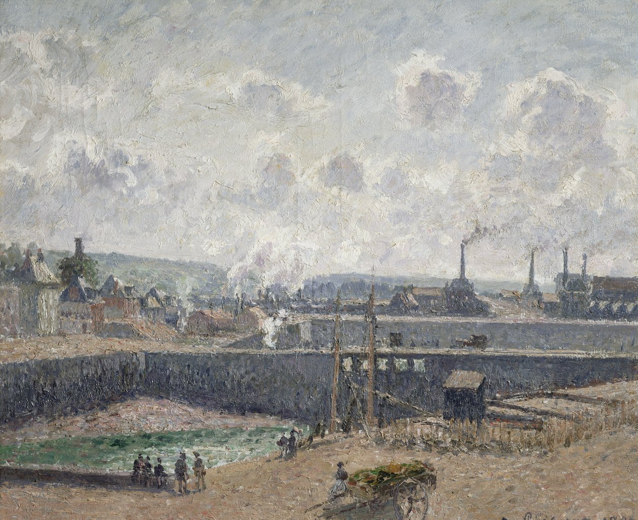 Maré baixa em Duquesne Docks, Dieppe, 1902 de Camille Jacob Pissarro