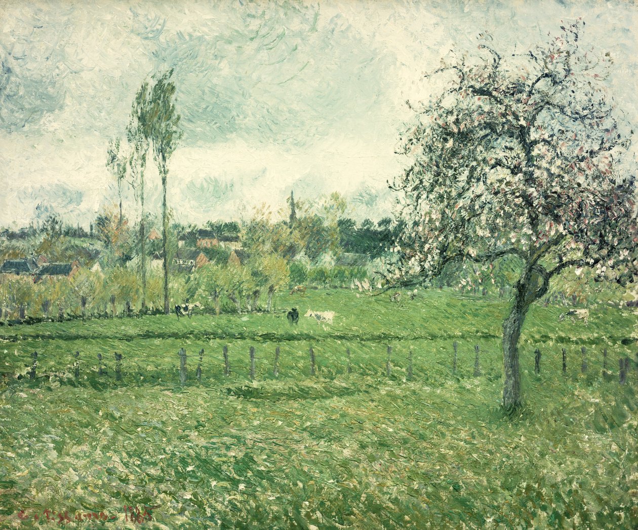 Prado em Eragny, 1885 de Camille Jacob Pissarro