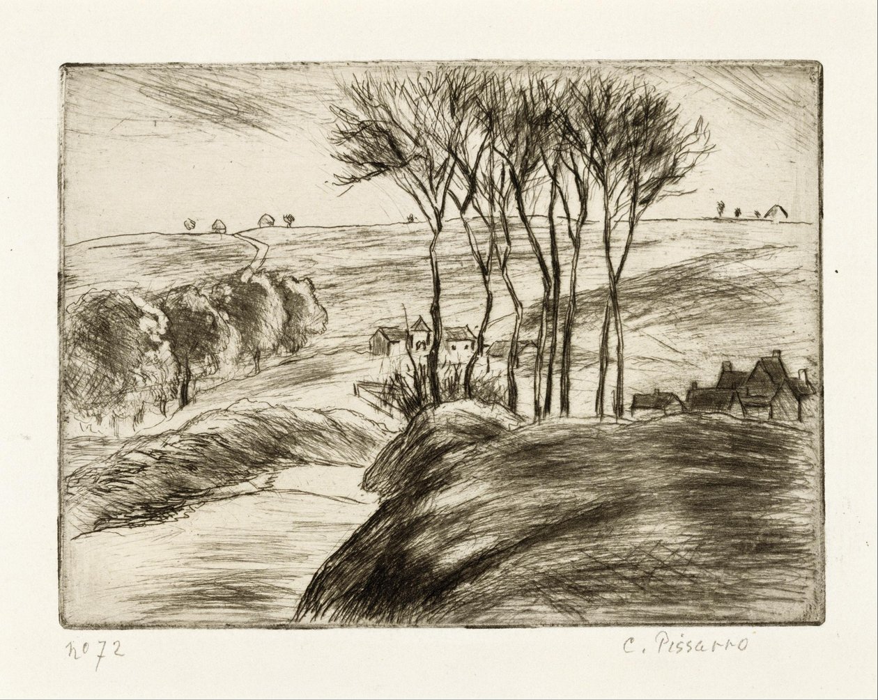 Paisagem, em, osny de Camille Jacob Pissarro