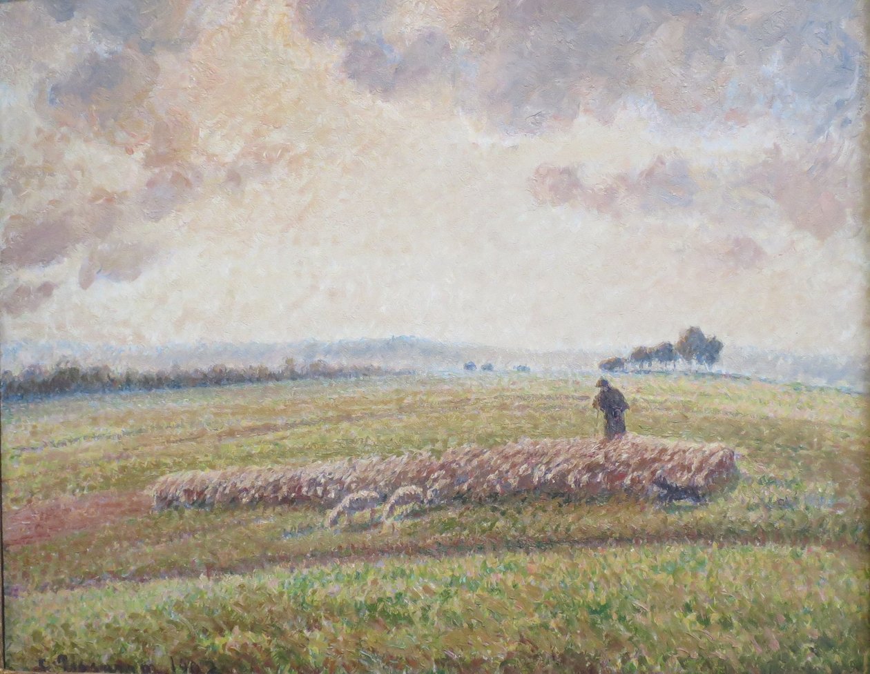 Paisagem, com, rebanho ovelha de Camille Jacob Pissarro