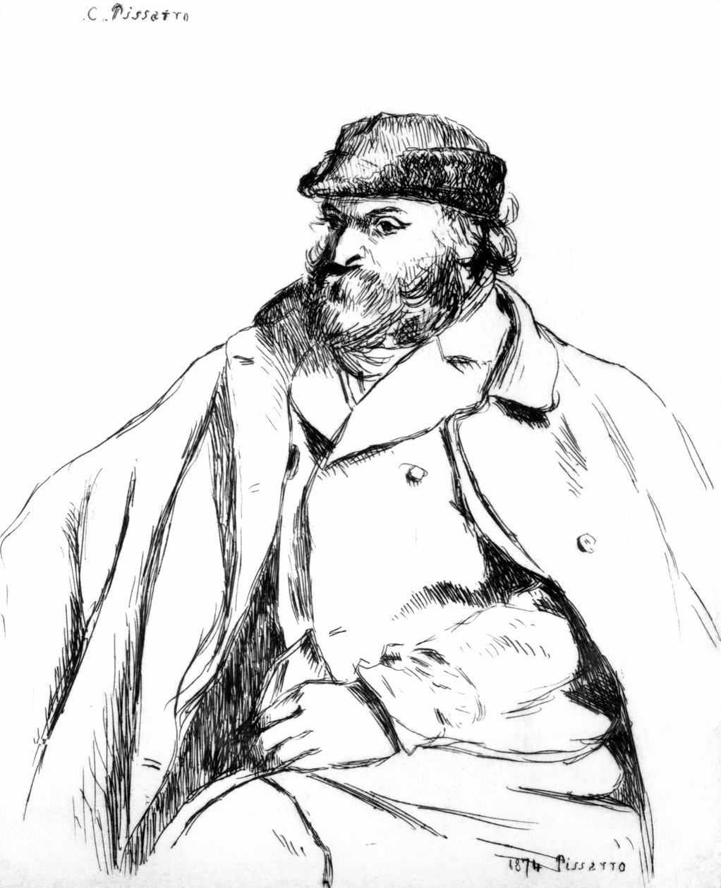 Retrato de Cézanne, 1874 de Camille Jacob Pissarro