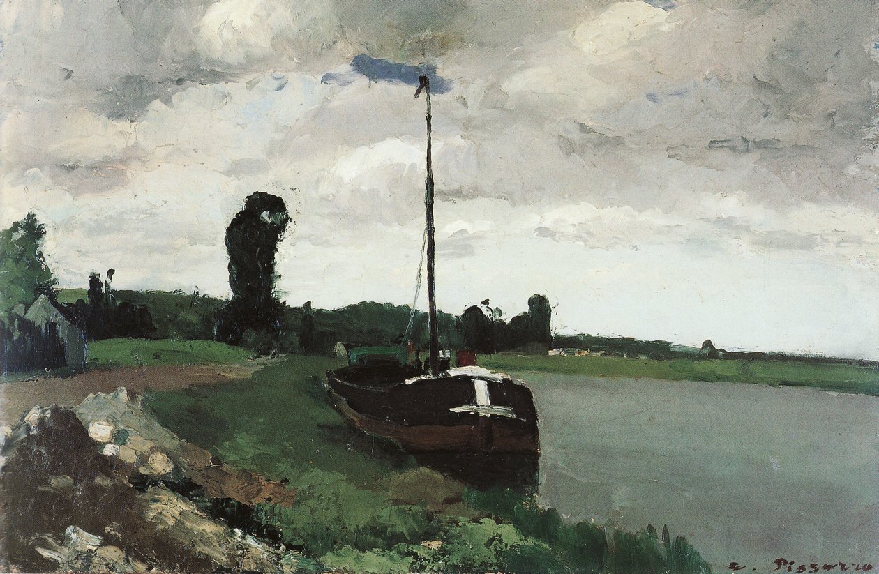 Riverside at Pontoise de Camille Jacob Pissarro
