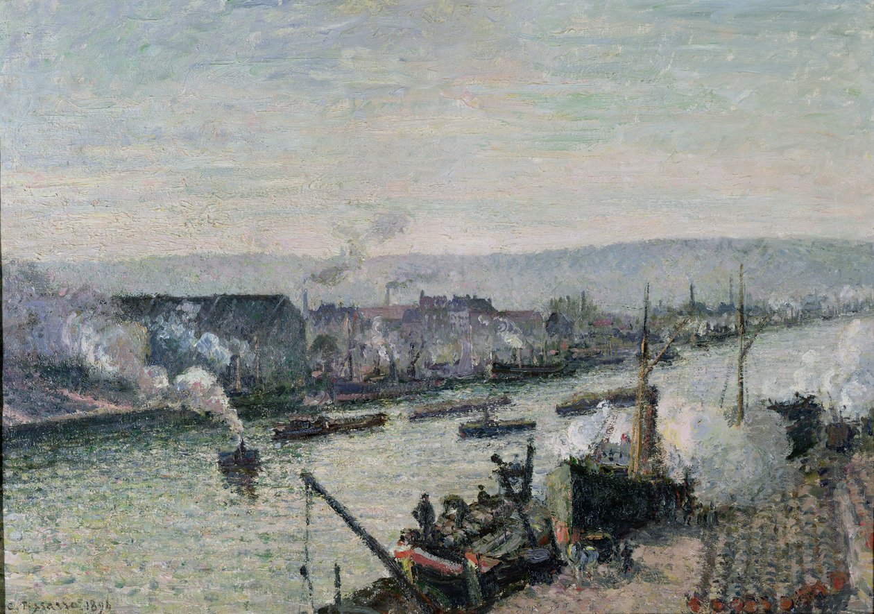 Porto de Saint-Sever, Rouen, 1896 de Camille Jacob Pissarro