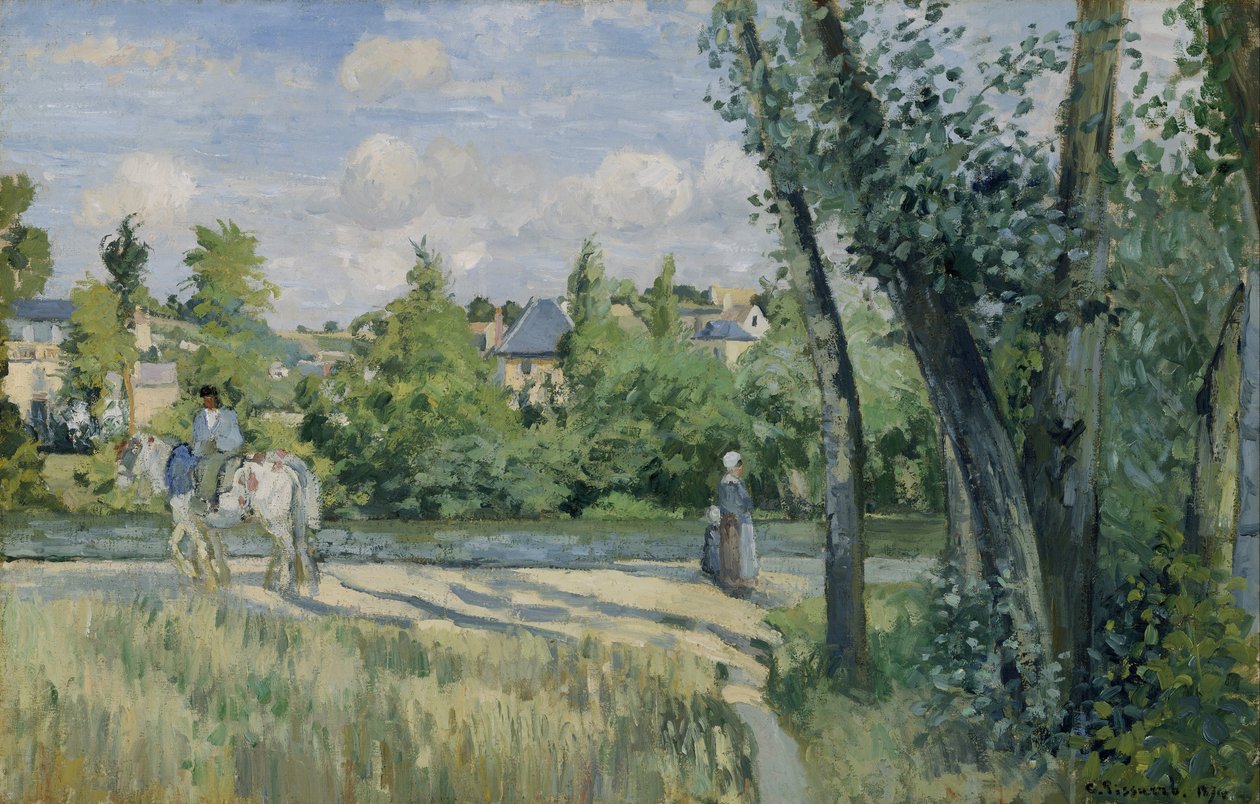 Luz do sol na estrada, Pontoise de Camille Jacob Pissarro