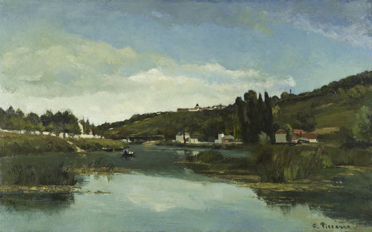 O marne em chennevières de Camille Jacob Pissarro