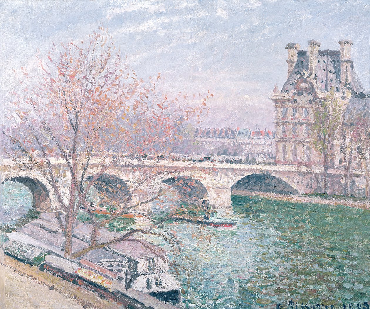 O Pont-Royal e o Pavillon de Flore, 1903 (óleo sobre tela de Camille Jacob Pissarro