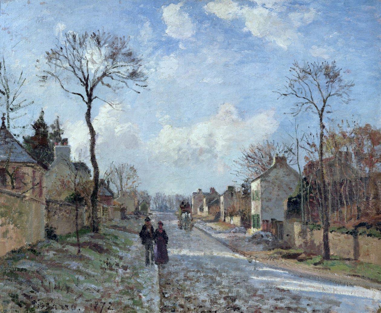 O caminho para Louveciennes, 1872 de Camille Jacob Pissarro